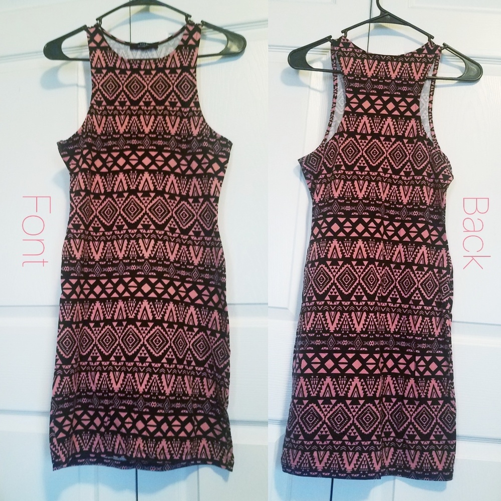 Mini crop dress with tribal print